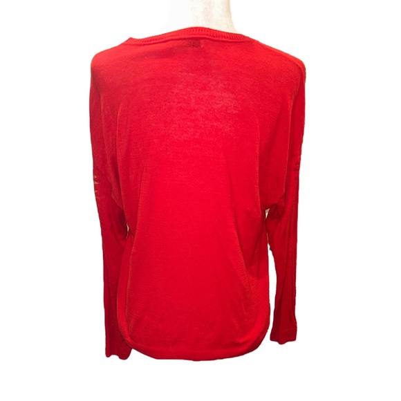 Sandro Paris Red Crochet Lace Sweater - 1 - Small - Picture 6 of 11